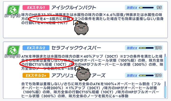 ロロットの詳細ステータスやスキル効果画面